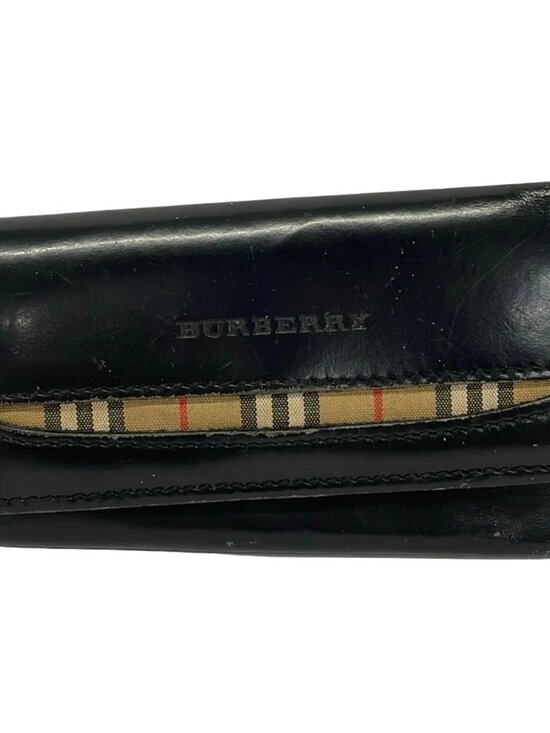 Burberry Accessories - Burberry Black Beige Leather Cotton Hardware Key Case